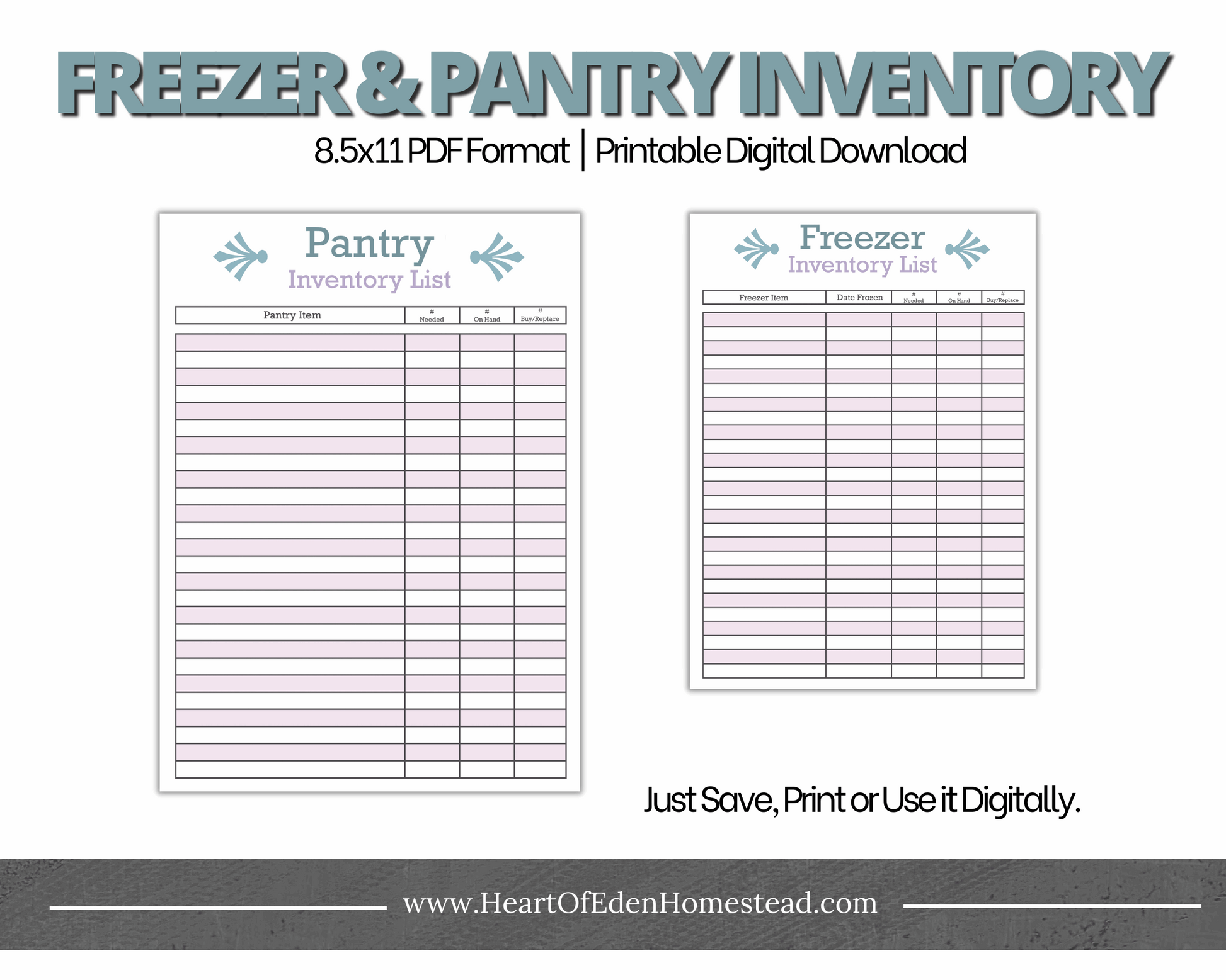 Freezer & Pantry Inventory Trackers