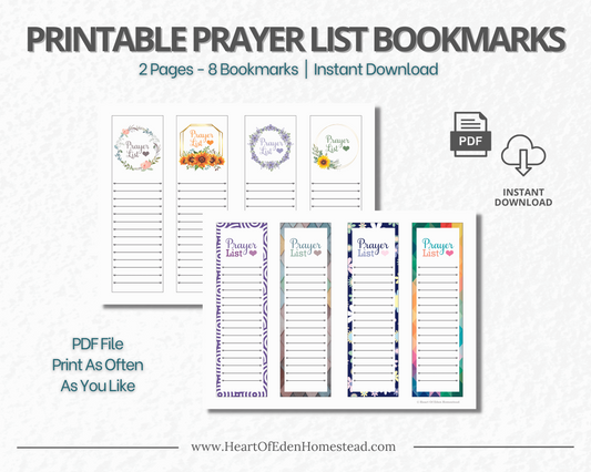 Prayer Request Bookmarks