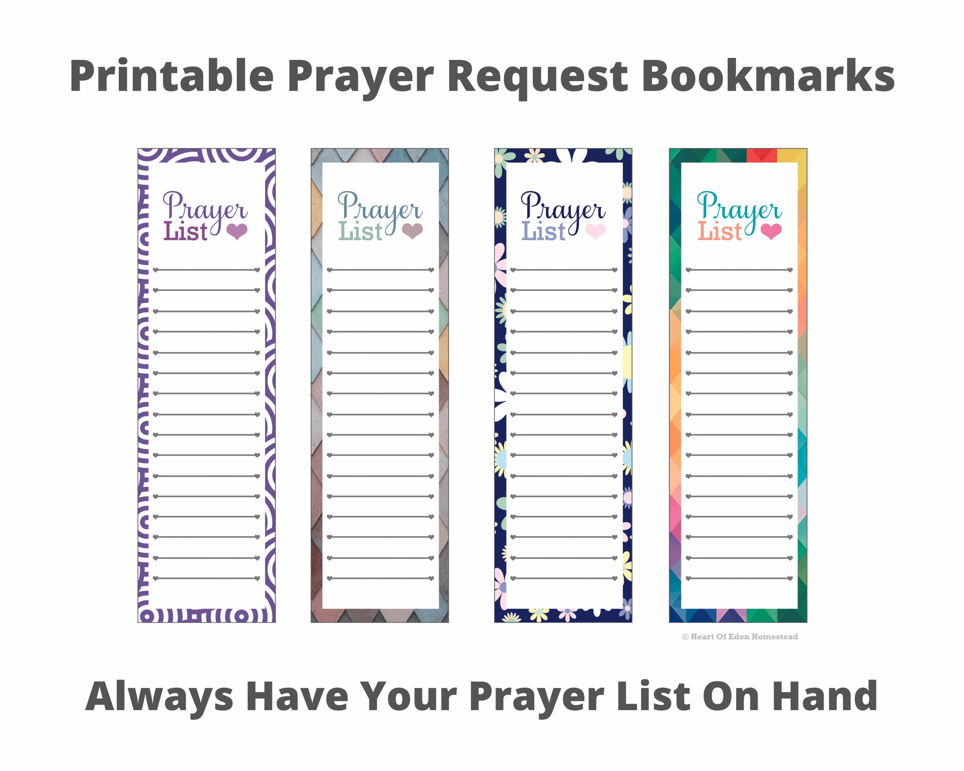 Prayer Request Bookmarks