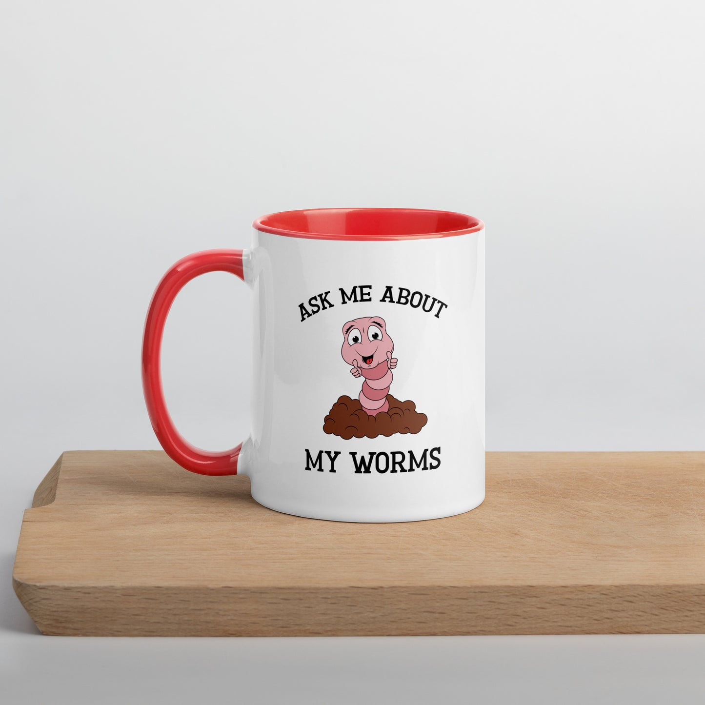 Ask Me About My Worms - 11 oz mug Red