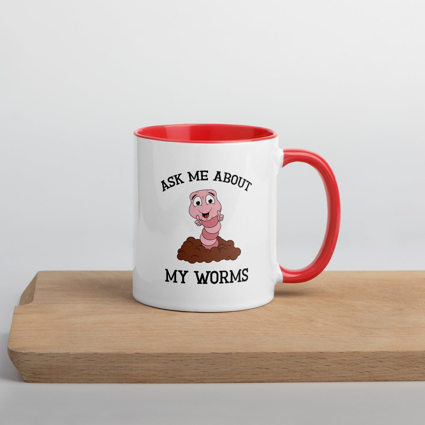 Ask Me About My Worms - 11 oz mug Red